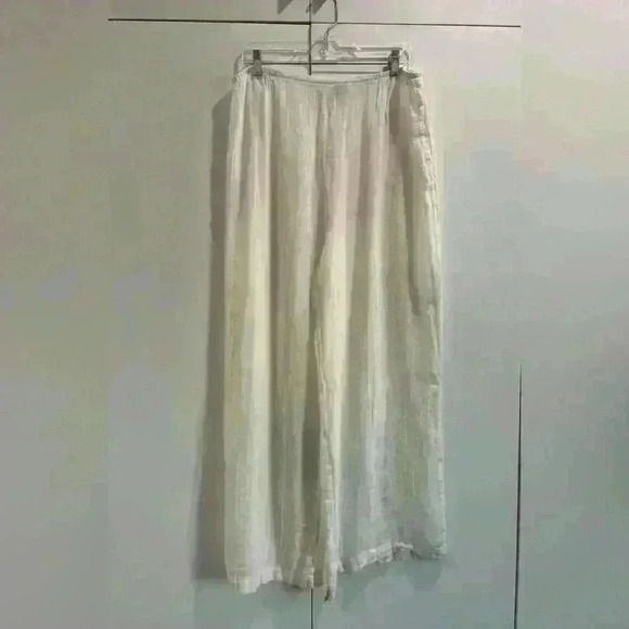 Caroline Rose Size 2X White 100% Linen Pull On
Wide Leg Pants Lightweight Travel - Picture 9 of 15